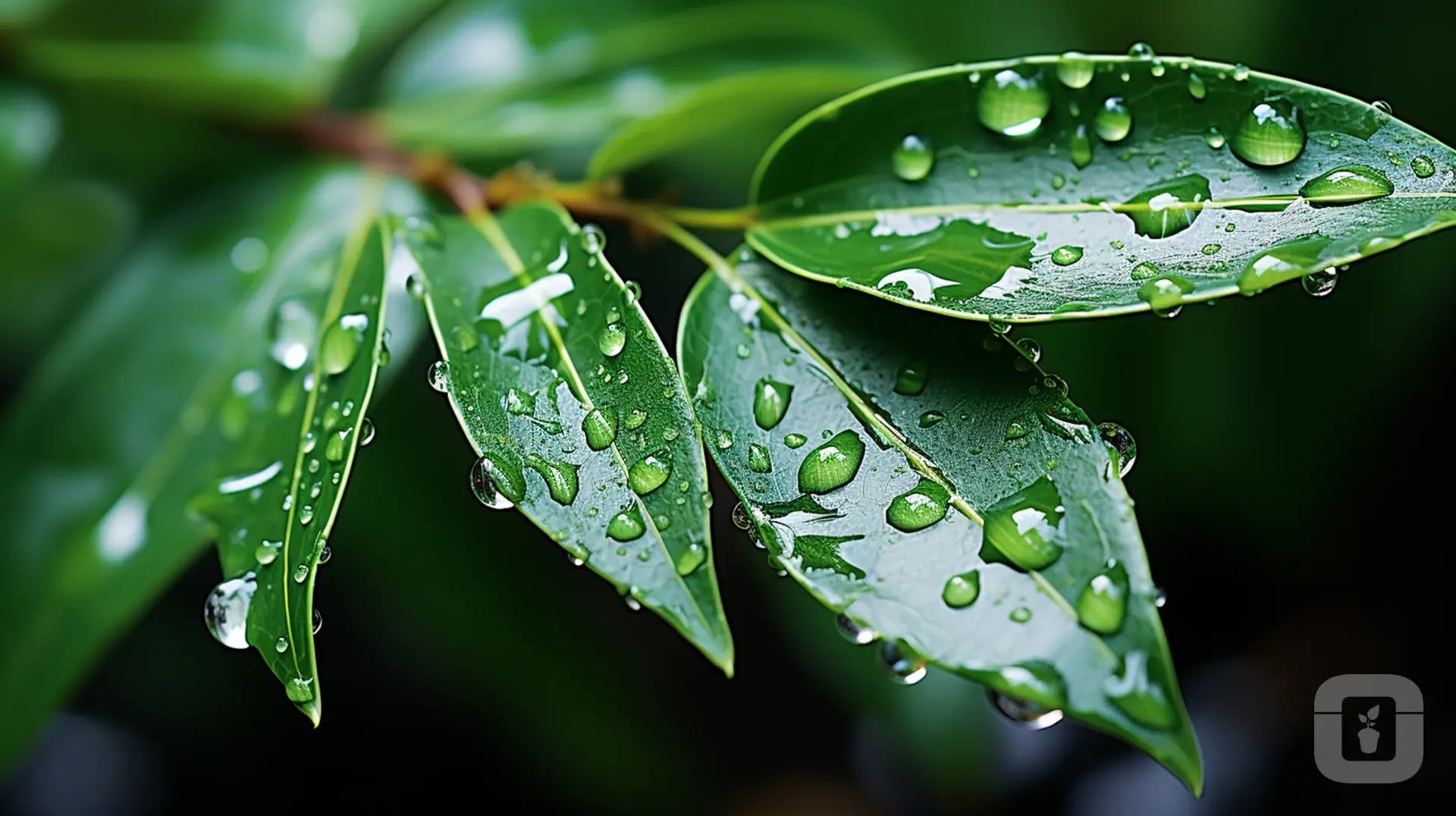 Leaves with water droplets