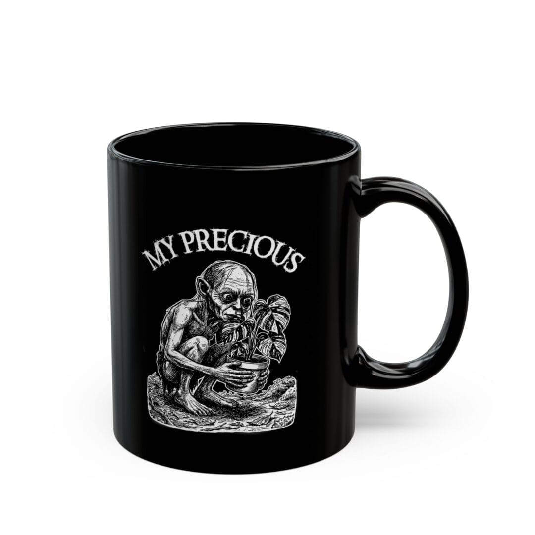 My Precious Mug – Black LOTR/Gollum Inspired Ceramic Coffee Cup (11oz, 15oz)